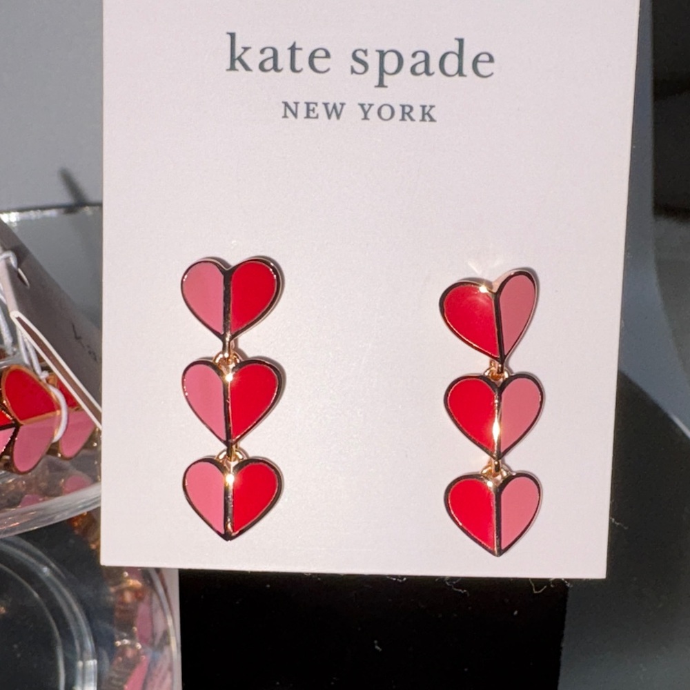 Kate Spade Red Heart Bracelet and Earrings Set - Picture 2 of 6
